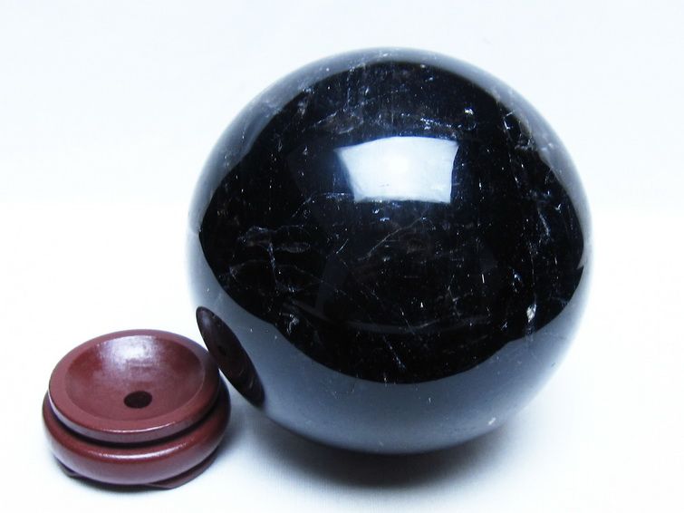 2.1Kg モリオン 黒水晶 丸玉 118mm スフィア 一点物 161-954