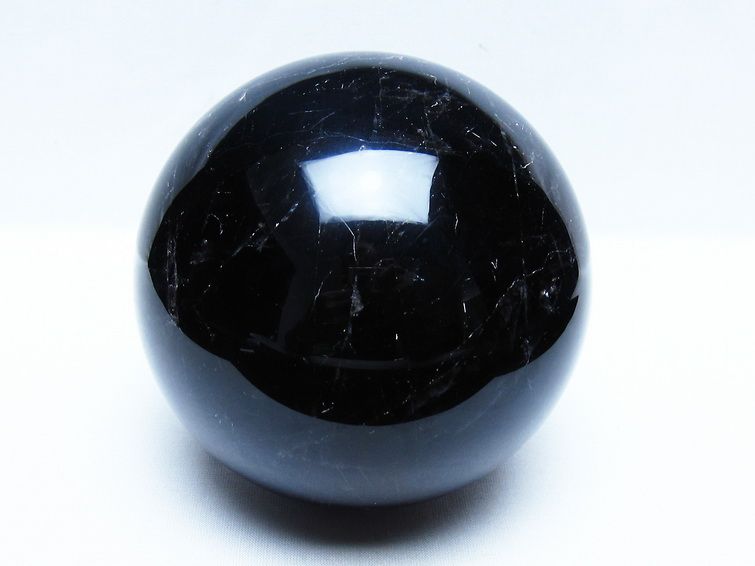 2Kg モリオン 黒水晶 丸玉 118mm スフィア 一点物 161-956