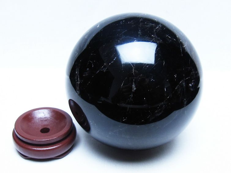 2Kg モリオン 黒水晶 丸玉 118mm スフィア 一点物 161-956
