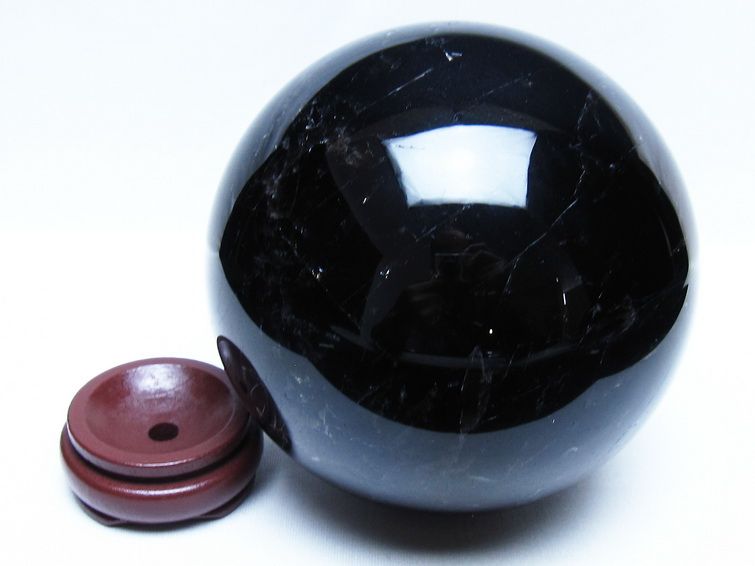 2.6Kg モリオン 黒水晶 丸玉 128mm スフィア 一点物 161-960