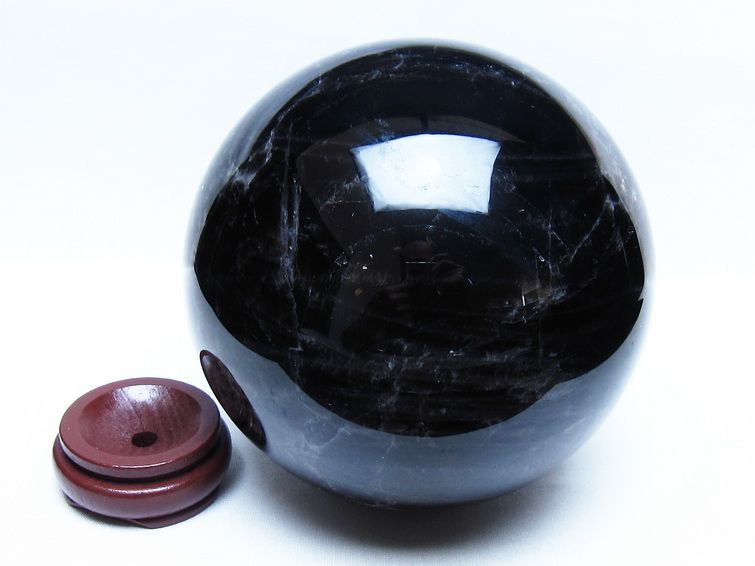 3.6Kg モリオン 黒水晶 丸玉 140mm スフィア 一点物 161-964