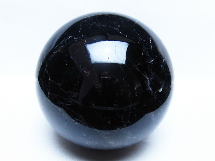 3.7Kg モリオン 黒水晶 丸玉 140mm スフィア 一点物 161-965