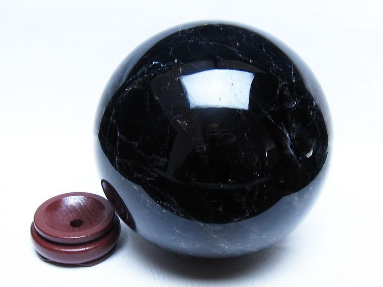 3.7Kg モリオン 黒水晶 丸玉 140mm スフィア 一点物 161-965