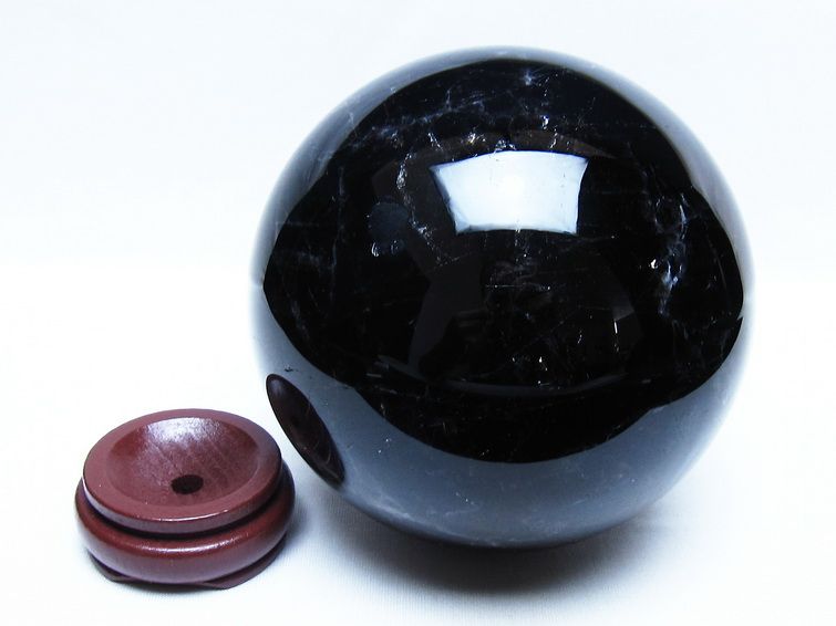 2.5Kg モリオン 黒水晶 丸玉 125mm スフィア 一点物 161-968