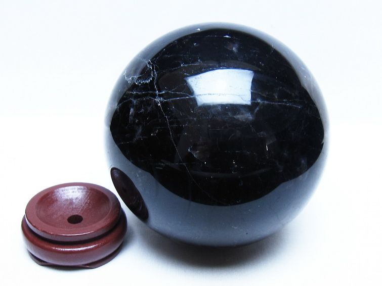 2.1Kg モリオン 黒水晶 丸玉 120mm スフィア 一点物 161-973