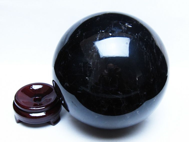 4.8Kg モリオン 黒水晶 丸玉 155mm スフィア 一点物 161-975