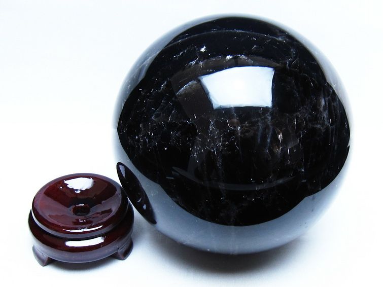 4.7Kg モリオン 黒水晶 丸玉 155mm スフィア 一点物 161-976