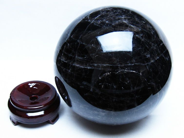 4.4Kg モリオン 黒水晶 丸玉 150mm スフィア 一点物 161-984