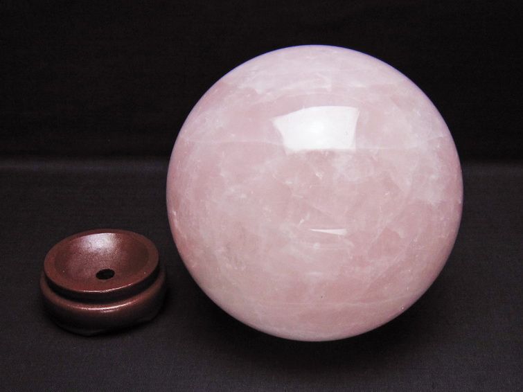 2.1Kg ローズクォーツ 丸玉 120mm スフィア 置物 一点物 161-992