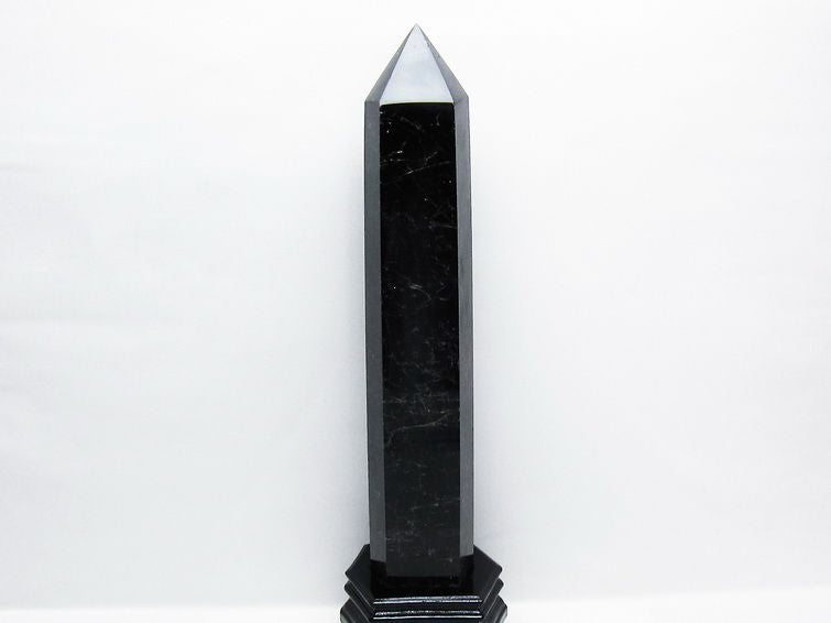 2.4Kg モリオン 黒水晶 六角柱 台座付属 一点物 162-399 – 天然石