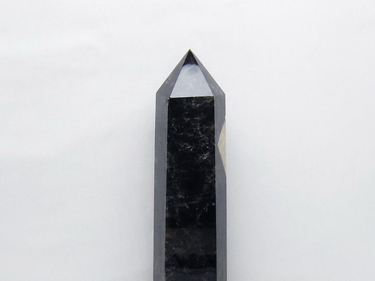 2.3Kg モリオン 黒水晶 六角柱 台座付属 一点物 162-417