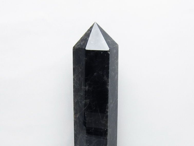 2.3Kg モリオン 黒水晶 六角柱 台座付属 一点物 162-417