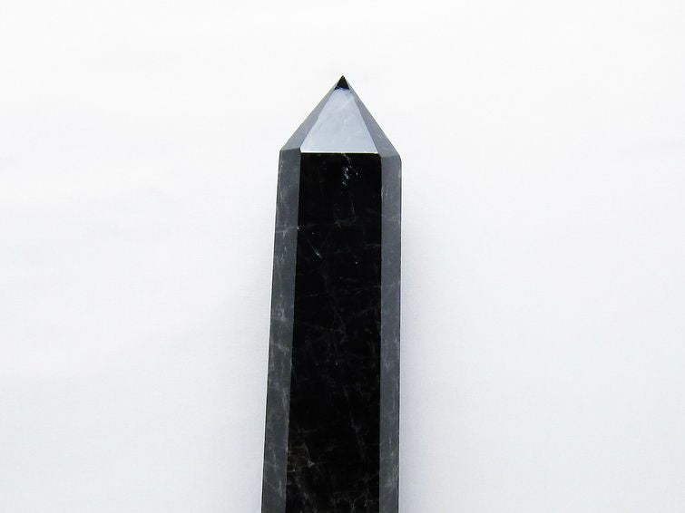2.6Kg モリオン 黒水晶 六角柱 台座付属 一点物 162-421