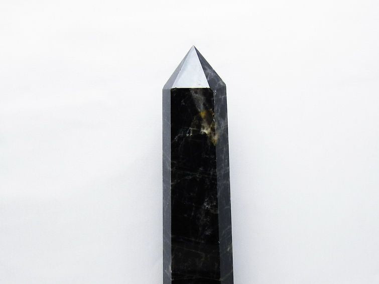 2.6Kg モリオン 黒水晶 六角柱 台座付属 一点物 162-421