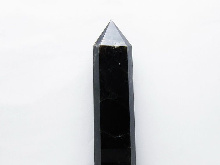 2.1Kg モリオン 黒水晶 六角柱 台座付属 一点物 162-423