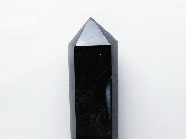 3.3Kg モリオン 黒水晶 六角柱 台座付属 一点物 162-425