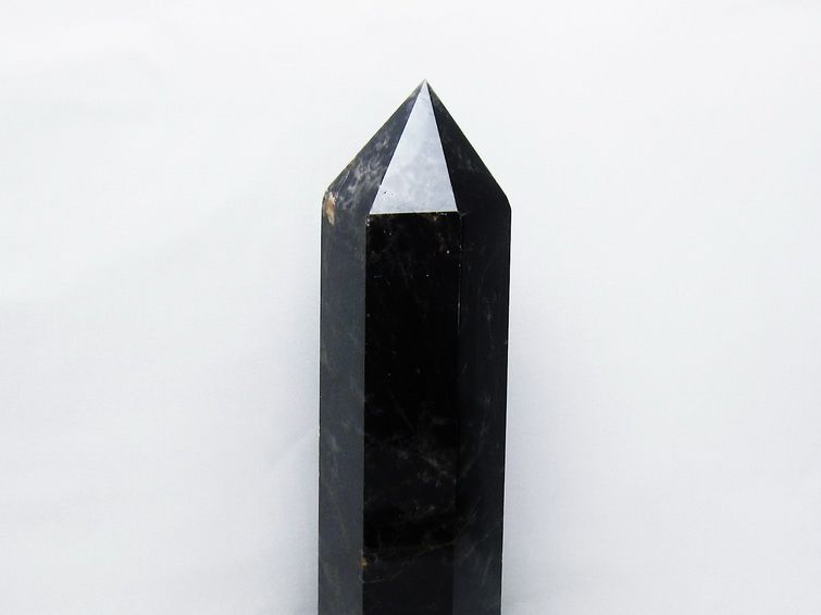 2.4Kg モリオン 黒水晶 六角柱 台座付属 一点物 162-427 【sold out】