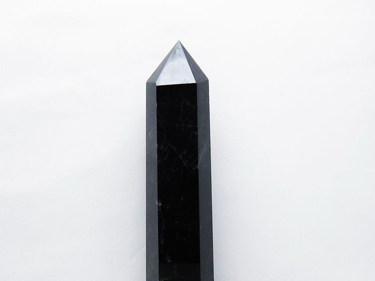 2.6Kg モリオン 黒水晶 六角柱 台座付属 一点物 162-429