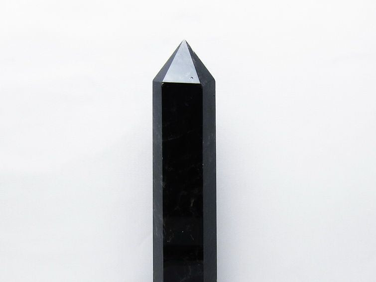 2.1Kg モリオン 黒水晶 六角柱 台座付属 一点物 162-430