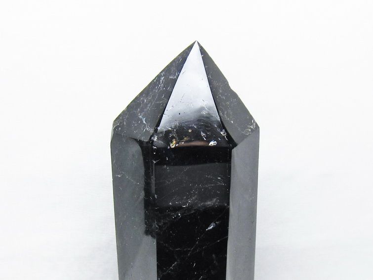 2.3Kg モリオン 六角柱 黒水晶 ポイント 置物 一点物 台座付属 162-439