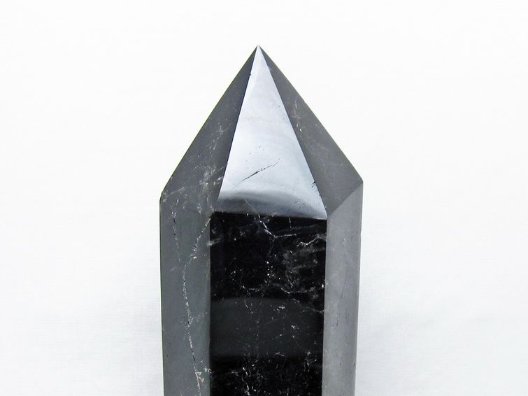 2.4Kg モリオン 六角柱 黒水晶 ポイント 置物 一点物 台座付属 162-443