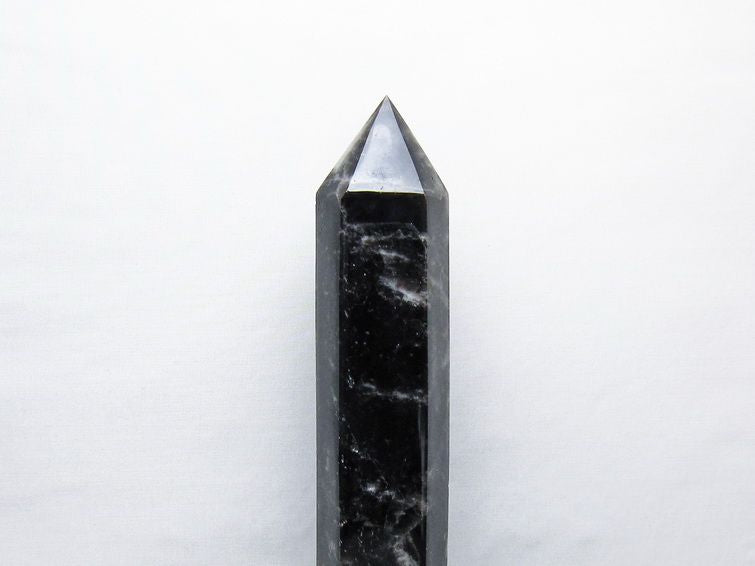 2.1Kg モリオン 六角柱 黒水晶 ポイント 置物 一点物 台座付属 162-445