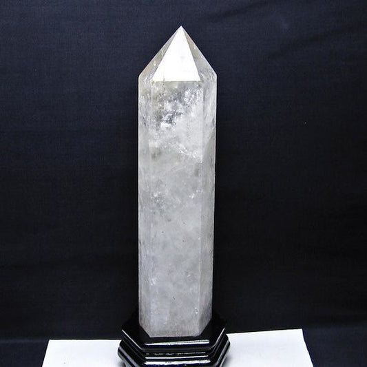 3.1Kg 水晶 六角柱 台座付属 ポイント 置物 原石 一点物 162-453