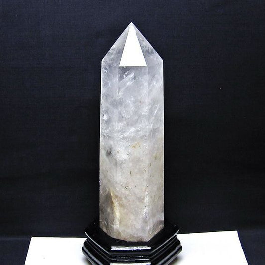 2.4Kg 水晶 六角柱 台座付属 ポイント 置物 原石 一点物 162-456