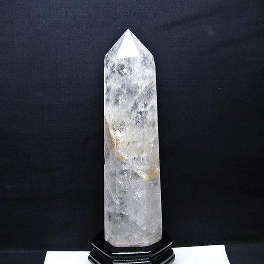 2.6Kg 水晶 六角柱 虹入り 台座付属 ポイント 置物 原石 一点物 162-458