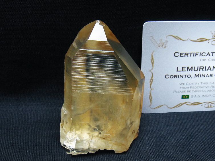 シトリンクォーツ 原石 ポイント レムリアンシード水晶 ブラジル ミナスジェライス州 コリント産 一点物 171-7284