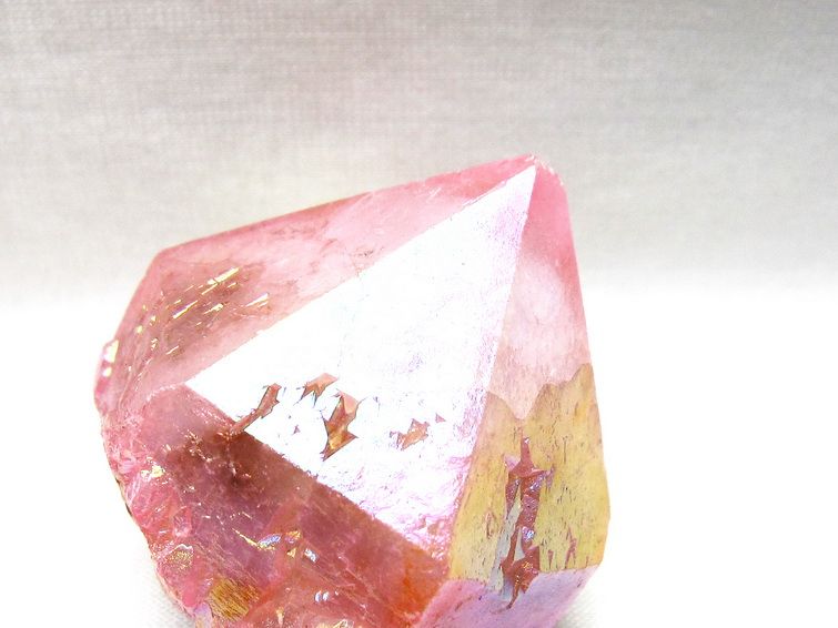 オーラクリスタル 原石 ローズピンク エレスチャル オーラ水晶 一点物 171-8635