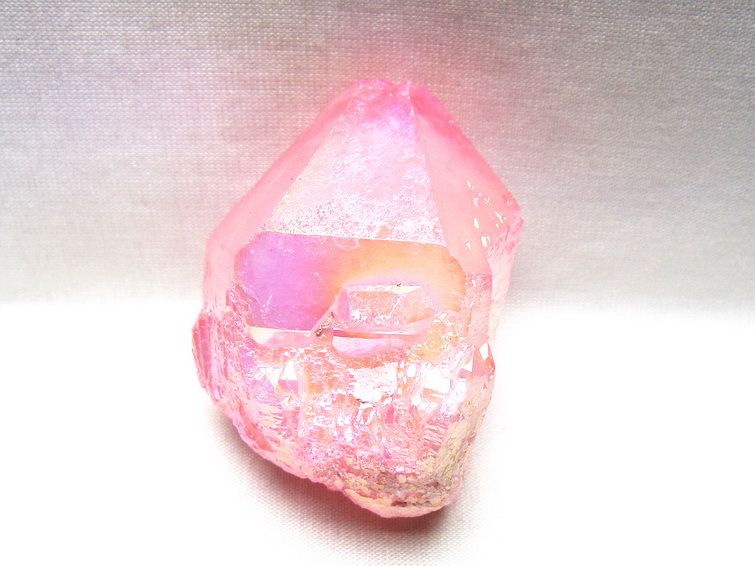 オーラクリスタル 原石 ローズピンク エレスチャル オーラ水晶 一点物 171-8637