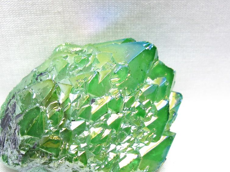 オーラクリスタル 原石 グリーン エレスチャル オーラ水晶 一点物 171-8859