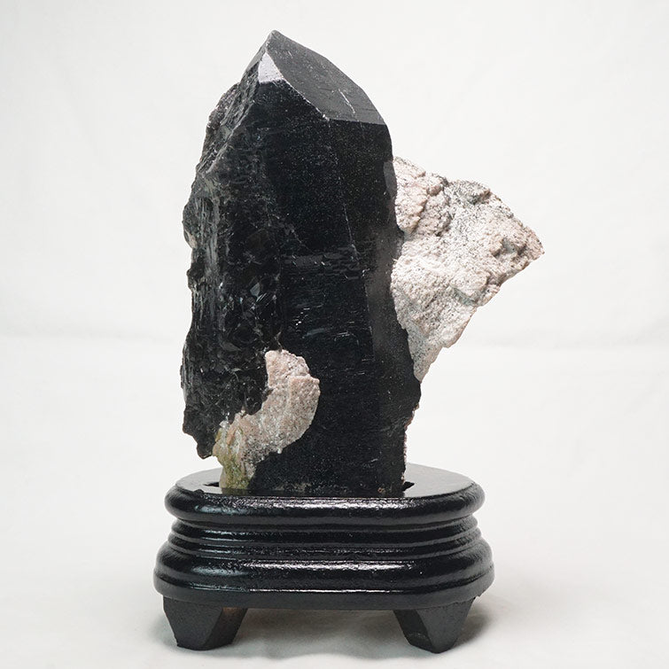 1.4Kg モリオン 黒水晶 原石 山東省産 台座付属  181-2411