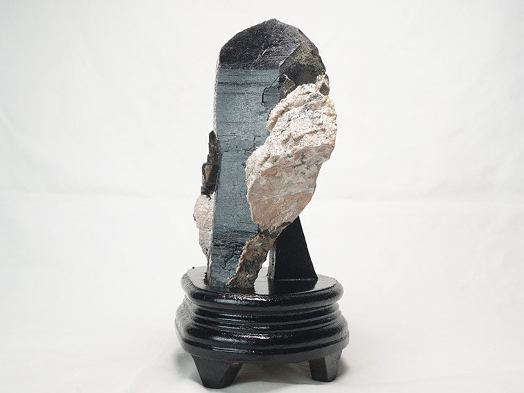 1.4Kg モリオン 黒水晶 原石 山東省産 台座付属  181-2411