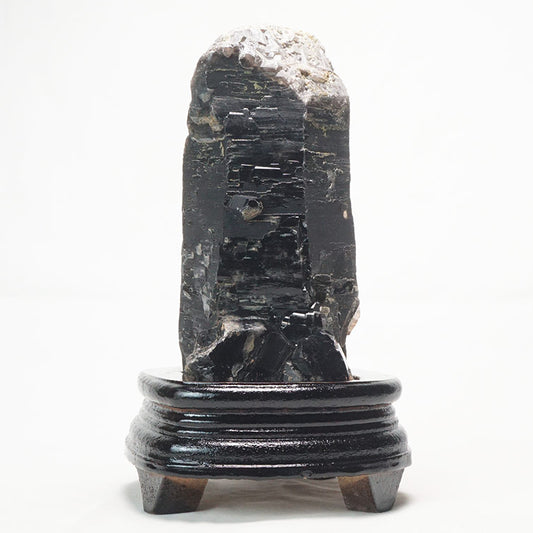 1.8Kg モリオン 黒水晶 原石 山東省産 台座付属  一点物 181-2920