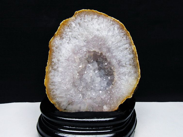 アゲート ジオード 原石 置物 台座付属 瑪瑙 メノウ 晶洞 一点物 181-4152