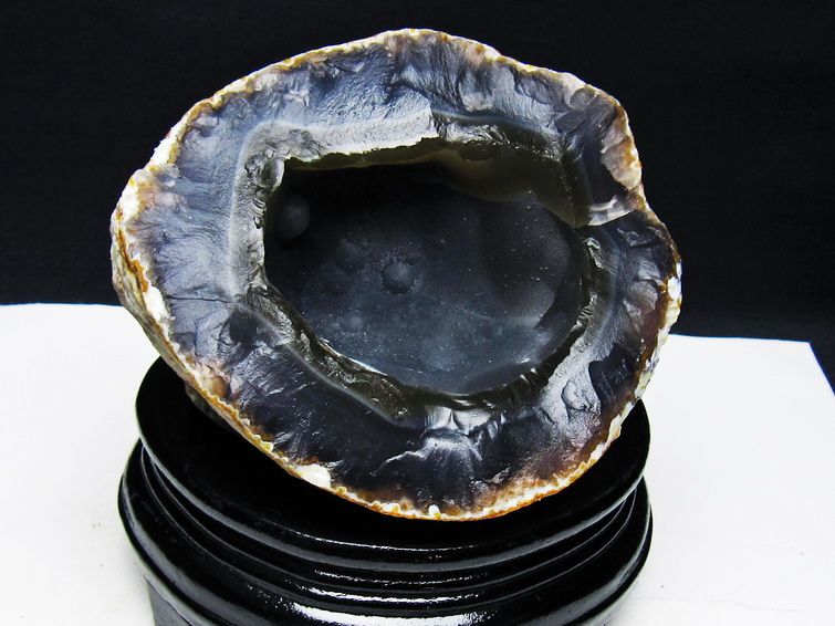 アゲート ジオード 原石 置物 台座付属 瑪瑙 メノウ 晶洞 一点物 181-4191