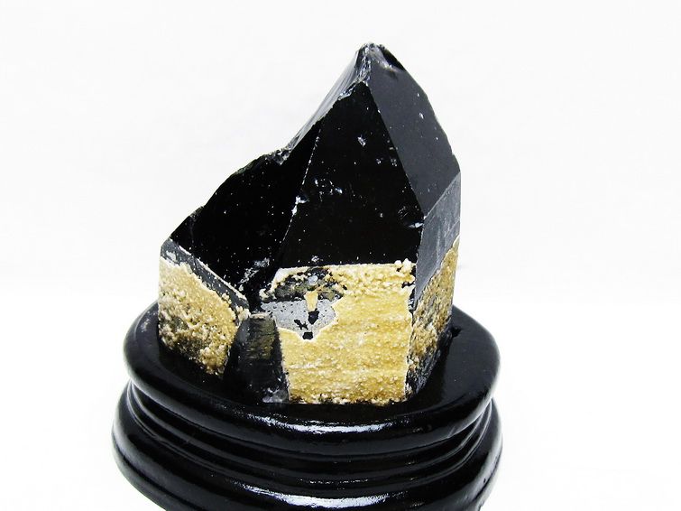モリオン 黒水晶 原石 山東省産 台座付属 一点物 181-4480