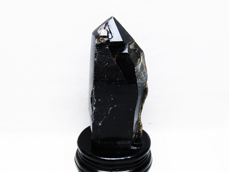 1Kg モリオン 黒水晶 原石 山東省産 台座付属 一点物 181-4482