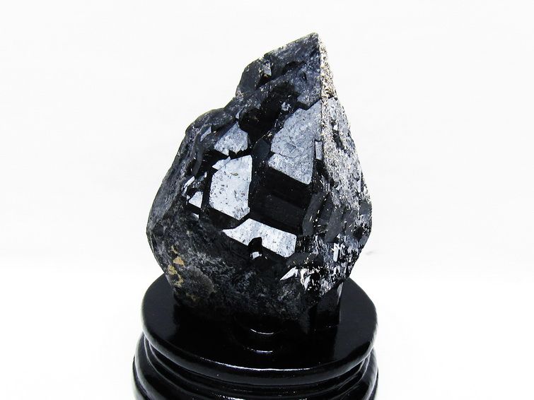 モリオン 黒水晶 原石 山東省産 台座付属 一点物 181-4485