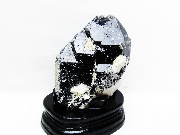 モリオン 原石 黒水晶 原石 山東省産 台座付属 一点物 181-4506