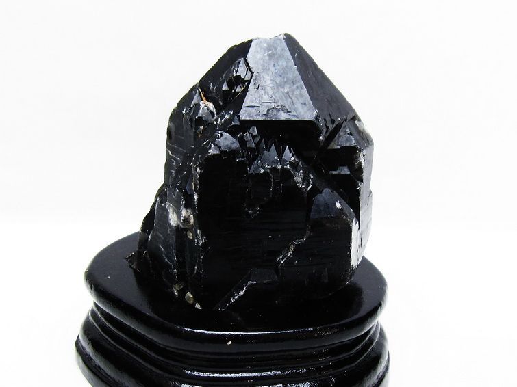 黒水晶 原石 モリオン 原石 山東省産 台座付属 一点物 181-4509