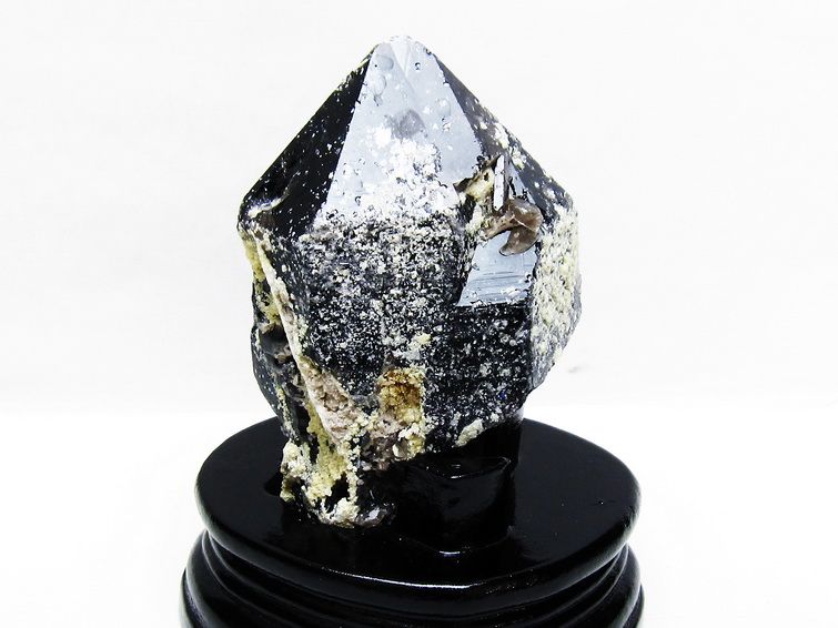 黒水晶 原石 モリオン 原石 山東省産 台座付属 一点物 181-4510