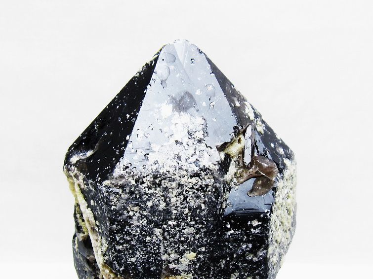 黒水晶 原石 モリオン 原石 山東省産 台座付属 一点物 181-4510