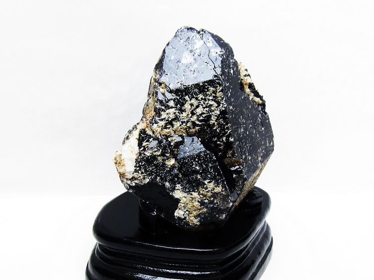 黒水晶 原石 モリオン 原石 山東省産 台座付属 一点物 181-4511