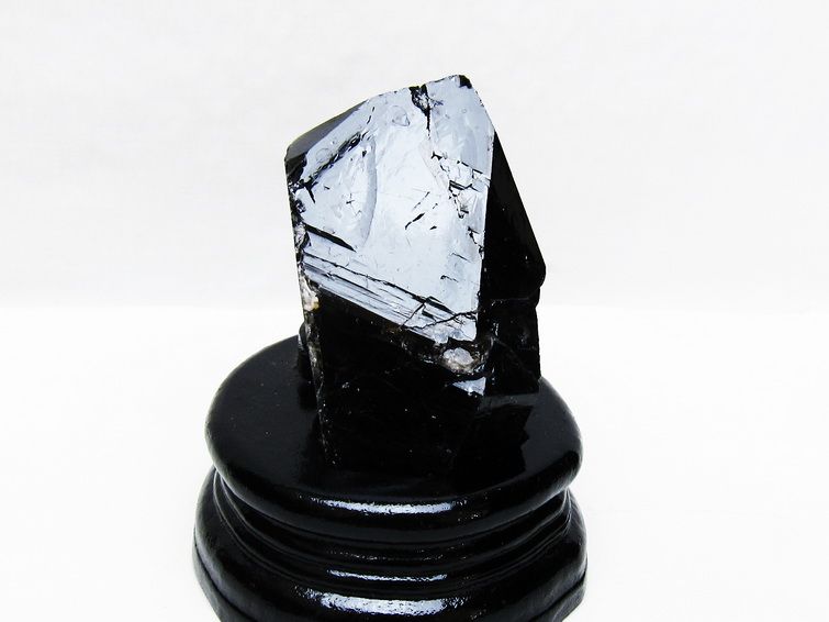 黒水晶 原石 モリオン 原石 山東省産 台座付属 一点物 181-4515