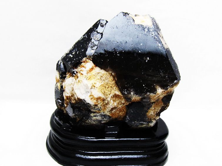 1.5Kg 黒水晶 原石 モリオン 原石 山東省産 台座付属 一点物 181-4519