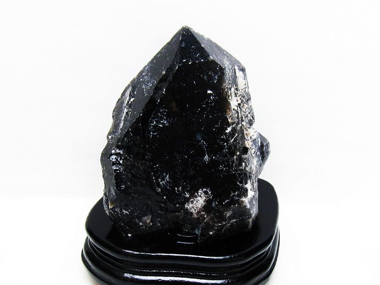 1.7Kg 黒水晶 原石 モリオン 原石 山東省産 台座付属 一点物 181-4524