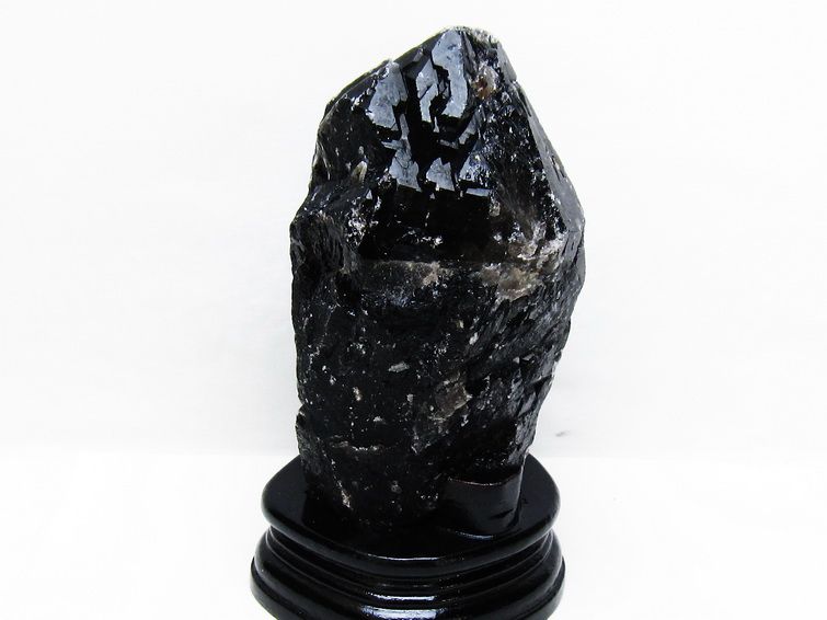 1.8Kg 黒水晶 原石 モリオン 原石 山東省産 台座付属 一点物 181-4526